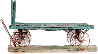 A vintage railroad station luggage wagon