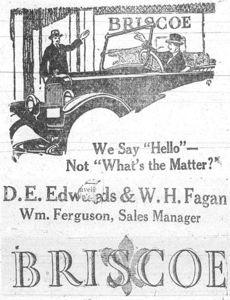 Edwards & Fagan Auto Sales, 1919
