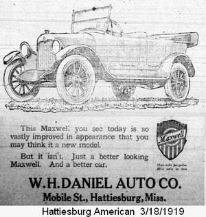 W. H. Daniel Auto Co, 1919