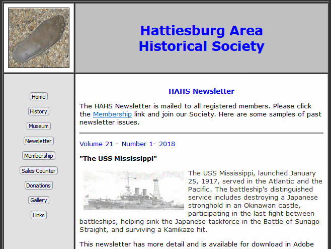 Newsletter page