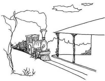 Train near a depot