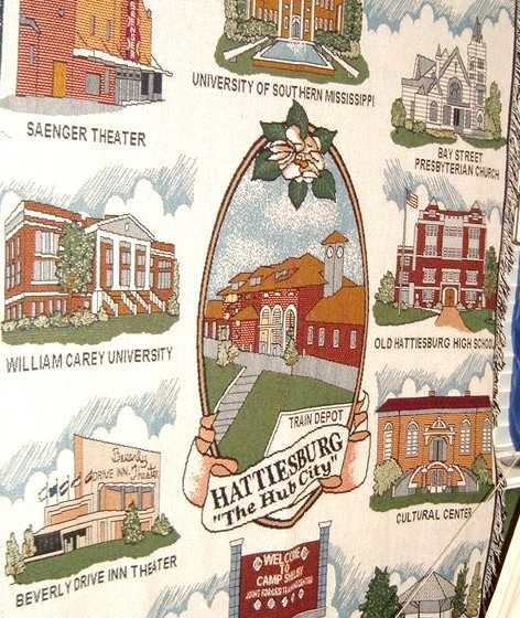 Hattiesburg landmarks mural