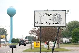 Union City, Indiana Welcome sign