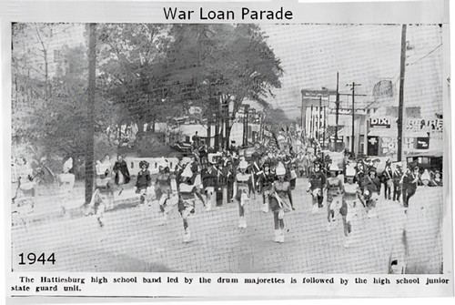 1944- A downtown military parade helps raise funds for the war effort